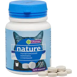 Полівітамінний комплекс Vitomax Nature для кошенят з молоком 100 таблеток - мініатюра 2