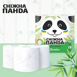 Двошаровий туалетний папір Сніжна Панда Бамбук, 4 рулони - мініатюра 2