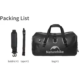 Водонепроникна дорожня сумка Naturehike CNK2450XB015 60 л чорна - мініатюра 2