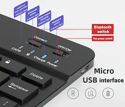 Бездротовий комплект Primo NB01 Bluetooth клавіатура і мишка Black - мініатюра 5