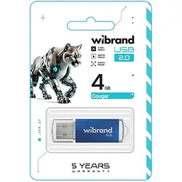 USB флеш-накопичувач Wibrand Cougar 4GB USB-A 2.0 Blue (WI2.0/CU4P1U) [177465] - мініатюра 2