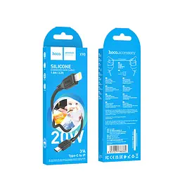 Дата кабель Hoco X90 Cool silicone Type-C to Lightning 20W (1m) Black - мініатюра 2