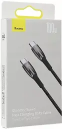 Кабель Baseus Glimmer Series Fast Charging Cable Type-C to Type-C 100W 2m CADH000801 Black - мініатюра 7