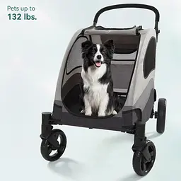 Візок для домашніх тварин до 60 кг Bestopet Люпосанчик BS-RL-10 Grey-Yellow - мініатюра 5