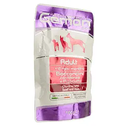 Вологий корм Gemon Dog Wet Adult шматочки з яловичиною та шинкою, 100 г (70300605) - мініатюра 2