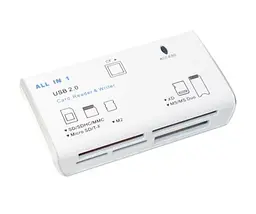 Кардридер USB Atcom TD2051, білий, USB 2.0 - microSD/SD/MS/M2/xD/CF (10717)