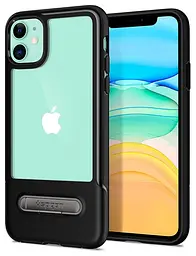 Чохол прозорий протиударний із підставкою Spigen Slim Armor Essential S Ultra Hybrid 076CS27085 для iPhone 11 (6.1") Black