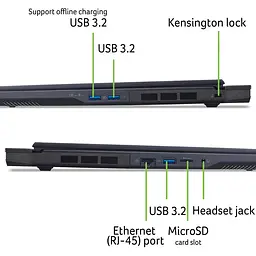 Acer Ноутбук Acer Predator Helios Neo 16 PHN16-I31 16" WUXGA IPS, Intel i5-14450HX, 16GB, F1TB, NVD5050-8, Lin, чорний - мініатюра 3