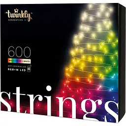 Гірлянда Twinkly Smart LED Strings RGBW 600 Gen II IP44, 48 м чорна (TWS600SPP-BEU)