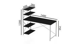 Комп'ютерний стіл Ferrum-decor Джек 75x140x70 Білий ДСП Сосна Кембра (FRD-105422) - мініатюра 3