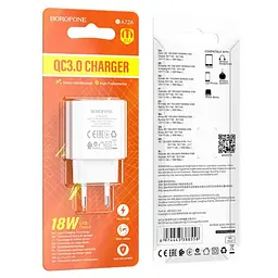 Сітчасте зарядне пристрій BOROFONE BA72A Spring 18W/QC3.0/1USB білий - мініатюра 3
