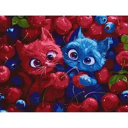 Картина за номерами "Ягідні пухнастики" art_selena_ua KHO5143, 30х40 см