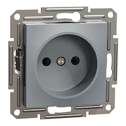 Розетка Schneider Electric ASFORA без заземлення сталь (EPH3000162) - мініатюра 2