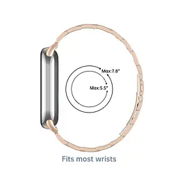 Ремінець для фітнес-браслета Tamister для Xiaomi Mi Band 8 і 9 Type C металевий із застібкою рожеве золото - мініатюра 6