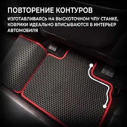 Килимки в салон EVA для Kia Optima USA 2010-2015 з підп'ятником Чорно-Коричневий кант 5 шт - мініатюра 4