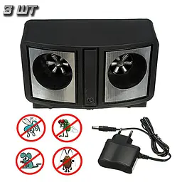 Відлякувач гризунів Dual Sonic Pest Repeller комплект 3 шт, ультразвуковий пристрій від мишей і тарганів у розетку - мініатюра 2