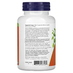 Передтренувальний комплекс Energy, 90 вегакапсул NOW fit0024294 - мініатюра 3