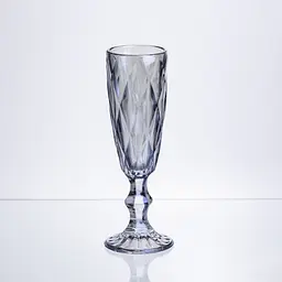 Набір келихів для шампанського Yiwu Diamond Blue HP-19-274, 6 шт по 180 мл, димчасто-блакитні, з алмазною текстурою - мініатюра 2