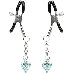 Затискачі для сосків Liebe Seele Glow-in-dark Nipple Clamps синій