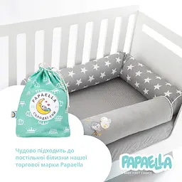 Бортик-валик у ліжечко Papaella Горошок захисний сірий (8-34533 горошок сірий) - мініатюра 7