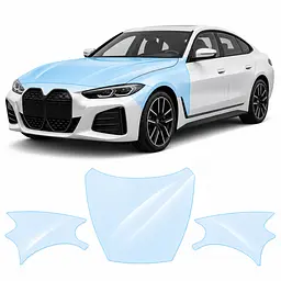 Антигравійна захисна бронеплівка за лекалами для BMW i4 G26 2021- капот і передні крила