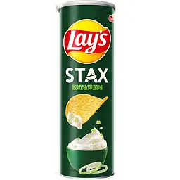Чіпси Lay's Stax зі смаком сметани та зеленої цибулі 90 г