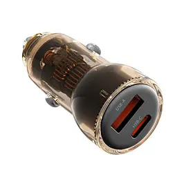 Автомобільний зарядний пристрій XO CC60 Smart Прозорий Car Charger A30W+C30W/Simultaneous 60W Чорний