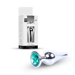 Анальна пробка з кристалом B-Series Jewellery Silver Butt Plug - мініатюра 5
