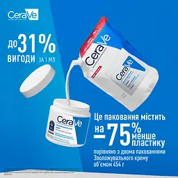 Зволожувальний крем CeraVe для сухої та дуже сухої шкіри обличчя і тіла (змінний блок) 454 г - мініатюра 6