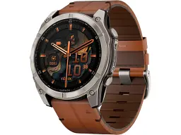 Спортивний годинник Garmin Fenix 8 51mm AMOLED Sapphire Carbon grey DLC w. Chestnut Leather Band (010-02905-40)