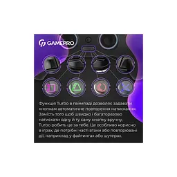 Геймпад GamePro GPS13B BT 5.3/USB/PC/iOS/Android/PS3/PS4 RGB Black (GPS13B) - мініатюра 10