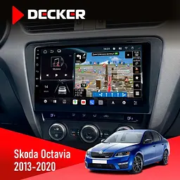 Штатна магнітола Skoda Octavia A7 2013-2020 Decker D10-011 4x64, DSP, 4G, 360 Decker (НФ-00006357)