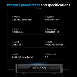 Смарт-ТВ-приставка Smart TV Box Android X88 PRO X-5M 2/16GB - мініатюра 5