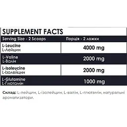Амінокислота Powerful Progress BCAA 2:1:1 + Glutamine 500 г Strawberry - мініатюра 2
