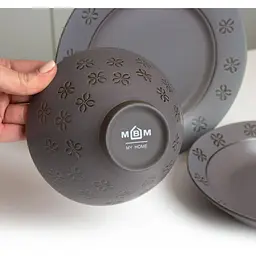 Тарілка глибока МВМ My Home KP-38 ручної роботи 13.5 см сіра (KP-38 GRAY) - мініатюра 5