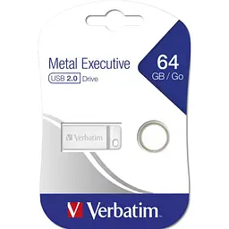USB флеш накопичувач Verbatim 64GB Metal Executive Silver USB 2.0 (98750) - мініатюра 5