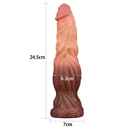 Фалоімітатор Dual-Layered Silicone 9.5" Nature Cock 24.5 см коричневий - мініатюра 16
