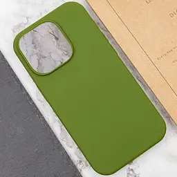Чохол Epik Silicone Case Full Protective (AA) NO LOGO для Apple iPhone 15 Pro (6.1) Зелений / Dark Olive - мініатюра 3
