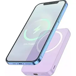 Портативна батарея Hoco J109 Easy PD20W MagSafe 5000 mAh Purple - мініатюра 4