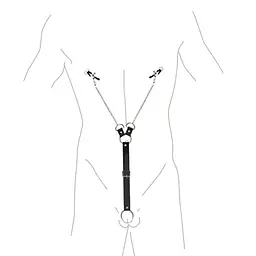 Затискачі для сосків із фіксацією на мошонці Nipple Clamps for Men Art of Sex SO5146 95020 - мініатюра 3