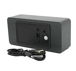 Електронні годинники Voltronic VST862BW Wooden Black з будильником - мініатюра 2