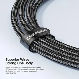 Кабель Essager USB Type-C to Type-C 100W швидка зарядка 20V 5A 1.2 м синій - мініатюра 7