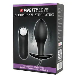 Анальна пробка - Pretty Love Special Anal Stimulation Vibrating Butt Plug Black - мініатюра 9