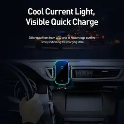 Держатель BASEUS Auto Lock Light Electric Holder with Wireless Charger 15W (WXHW03-01) - мініатюра 5