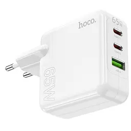 МЗП Hoco C115A Header PD65W+QC3.0 (1USB-A/2C) White - мініатюра 3
