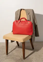 Шкіряна ділова сумка Attache Briefcase червоний флотар - мініатюра 2