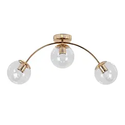 Люстра стельова Levistella 7529907-3 GOLD+CL, E27, 3 плафона, метал, скло, золотий, сучасний стиль для дому