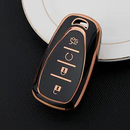 Чохол ключа Chevrolet чорний+золота окантовка TPU - мініатюра 3