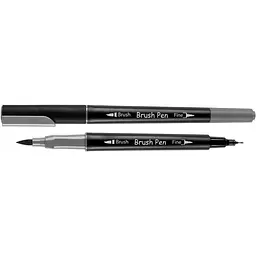 Маркер акварельний Santi Brush Pen SW-25 сірий двосторонній 6 шт. (391025)