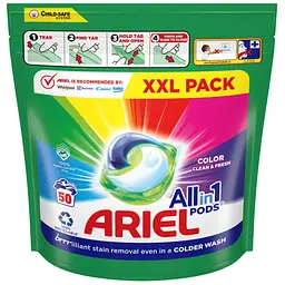Набір капсули для прання Ariel Pods All-in-1 Color Чистота та Свіжість 100 шт. (2 п. x 50 шт.) - мініатюра 3